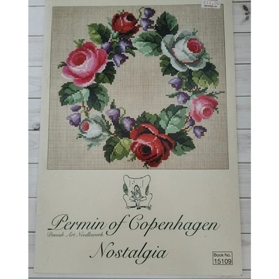 Permin of Copenhagen Nostalgia Flower Floral Cross Stitch Patterns   - Image 1 of 4