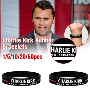 1-50x Charlie Kirk 1993-2025 A True Patriot Shooting Hero Freedom Armbänder 2%C - Bild 1 von 17