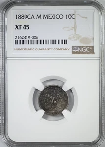 1889 CA M Mexico 10C Centavos NGC XF45 - Picture 1 of 5
