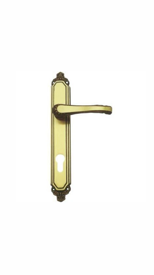 1 Maniglia (non coppia) per porta in ottone bronzato "EXPORT" foro YALE - Immagine 1 di 1
