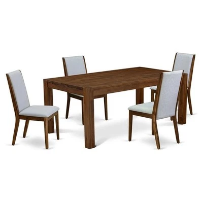 East West Furniture Lismore 5-piece Wood Dinette Set in Walnut - Image 1 of 4