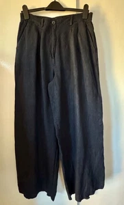 Poetry Leinenhose mitternachtsblau schwarz weites Bein - Bild 1 von 7
