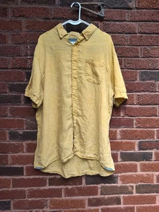 Grayers Clothiers Camicia Uomo Lino Manica Bottoni Giallo Taglia 2xl - Foto 1 di 8