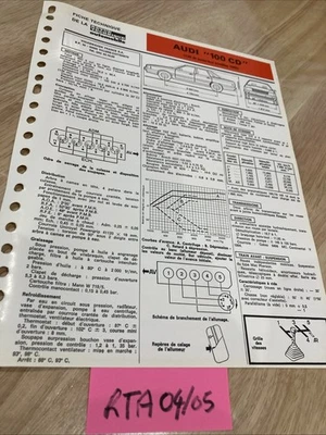 Scheda Tecnica Automobile Audi 100 CD 136CV Fino Al 1985 Edizione 1985 RTA - Immagine 1 di 3