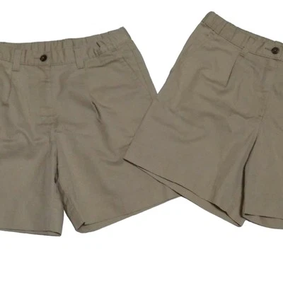 Set of 2 Khaki Uniform Shorts by Ruling Class Girls Size 14 Adjustable Waistband - Image 1 of 4