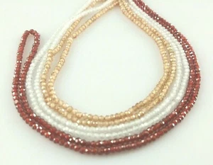 multi Cubic zirconia Rondell faceted 2mm gemstone beads 14 " combo1 lot 3 strand - Picture 1 of 6