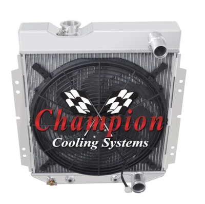 Radiador As de 3 filas con ventilador de 16" para Ford Econoline 1961-1965 paso de manguera inferior Foto 1 de 4