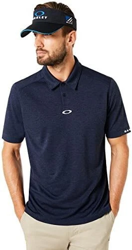 Men's Oakley Aero Ellipse Navy Blue Polo Golf Shirt Large