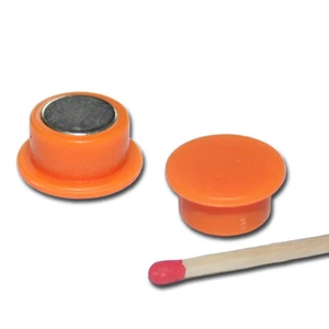 10 starke NEODYM Pinnwand Magnete D18x8 mm Orange Kühlschrank Tafel Schule Board - Bild 1 von 1
