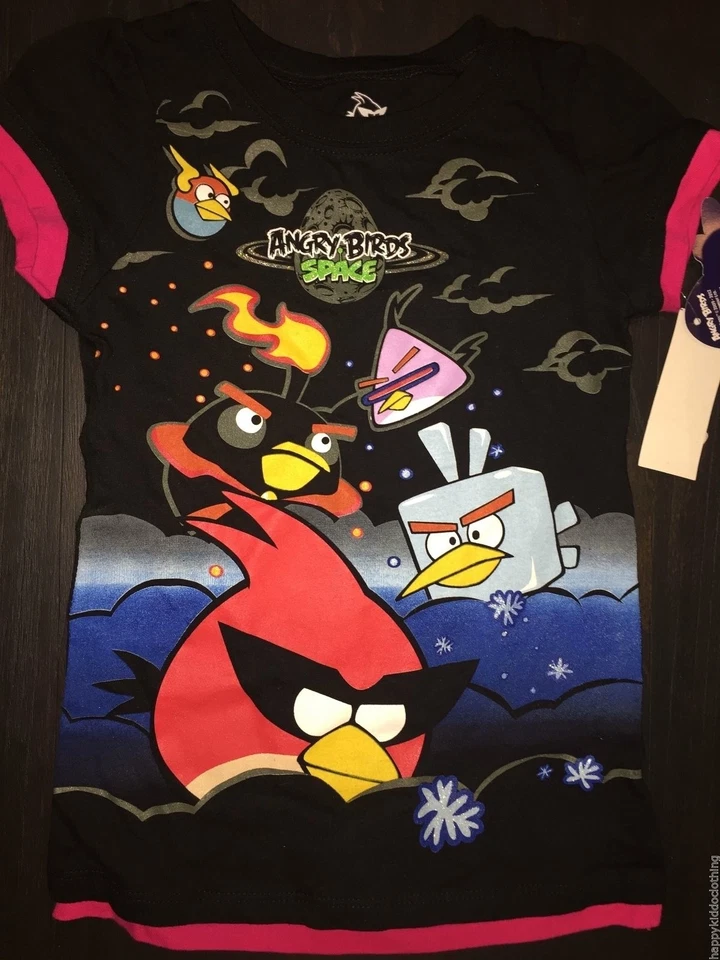ANGRY BIRDS NEW Star Wars Shirt Girls size 6 Kids space shuttle  - Image 1 of 1