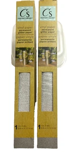 Crafters Square Permanent Vinyl Paper Silver Glitter Paper 12 X 48 In Lot of 2 - Picture 1 of 6