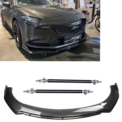 4Pcs Front Bumper Lip Splitter+Spoiler Carbon Fiber For Mazda 6 2003-2021 - Изображение 1 из 4