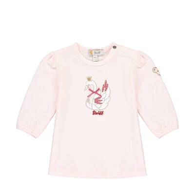 Steiff Langarmshirt Tunika Glitzer Schwan und Flausch Teddy Applikation 68-86 - Bild 1 von 4