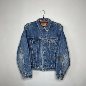 Levi`s Mens Vintage 80`s 70411 0816 Checkered Linning Denim Jacket Size 40(M) - Picture 1 of 14