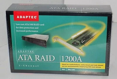 Adaptec ATA RAID 1200A 32-BIT PCI 2-CHANNEL ATA/100 RAID CARD AAR-1200A KIT  NEW - Image 1 of 4