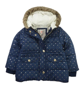 Carter's Girls Navy & Gold Dot Parka Outerwear Jacket Size 2T 3T 4T 4 5/6 6X - Picture 1 of 3