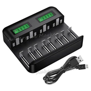 8 Slots Smart Battery Charger For AA AAA C D Size Rechargeable Batteries USB OZ - Picture 1 of 7