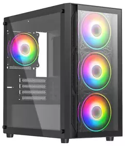 Lucid Micro ATX / Mini ITX aRGB Gaming Case, Black - LUCID-BLK - Picture 1 of 7