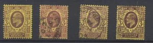 GB Stamps 1902 3d colour variant set SG232;233;233b;234 CV £215 - Picture 1 of 21
