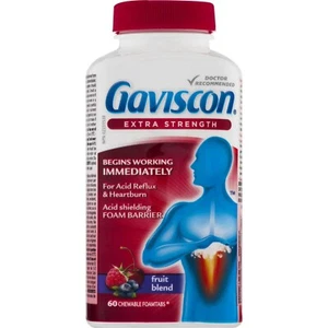 GAVISCON Extra Strength Fruit Blend, 60 Chewable FoamTabs - Picture 1 of 1