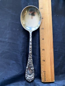 Durgin Chrysanthemum Pattern Sterling Silver 1 GUMBO SOUP SPOON MONOGRAMMED - Picture 1 of 3