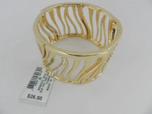 Inc Gold Tone with Crystals Stretch Bracelet - New - Picture 1 of 1