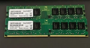 2 x Swissbit 2GB DDR2 667MHz PC2-5300U-555 PC Speicher RAM MEU25664D6BC2EP-30R - Bild 1 von 1