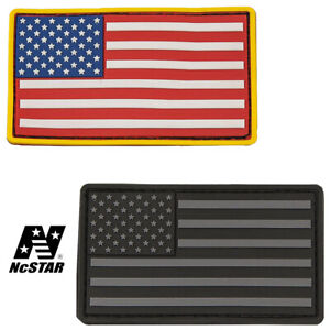 NcSTAR CVUSAP3029 Tactical PVC Hook and Loop USA Morale Flag Patch 3.4" x 2"