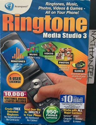 Avanquest Ringtone Media Studio version 3 Retail Box  Create Free Ringtones NIB - Image 1 of 4