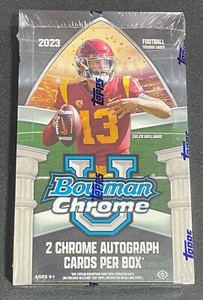 2023 Bowman Chrome University Football Hobby Box - In Hand Ready to Ship!