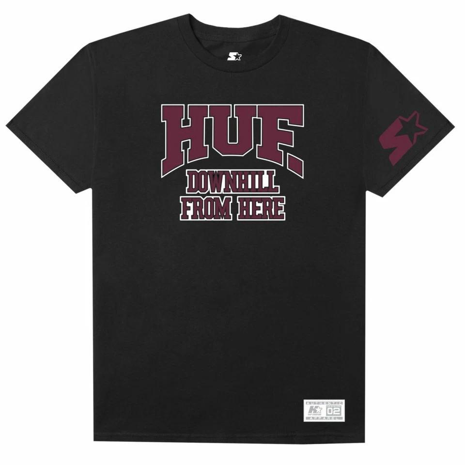 Camiseta HUF Hombre S/S Starter Downhill - Negra - Pequeña - NUEVA CON ETIQUETAS ÚLTIMA IZQUIERDA Foto 1 de 1
