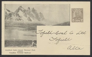 1932 Canada CNR G41 Amethyst Lake Black View Card 2c Arch Used at Winnipeg - Bild 1 von 2