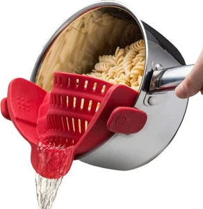 Gizmo Snap N Colino per Vaso e Pasta - Clip Silicone Regolabile - ROSSO - Foto 1 di 7