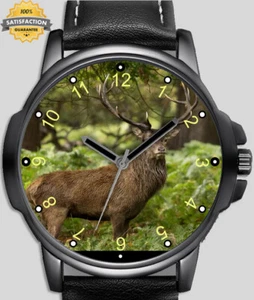 Wild Deer Elk Stag Portrait Unique Wrist Watch FAST UK - Picture 1 of 1