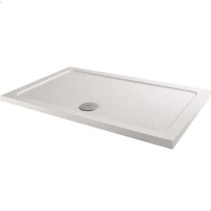 Plato de ducha antideslizante de bajo perfil 1700x800 mm y residuos blanco ABS rectangular baño - Imagen 1 de 5
