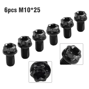 6 piezas Pernos de Titanio Tornillos de Brida de Cabeza Torx M10x25mm Negro para Motocicleta Bicicleta - Imagen 1 de 12
