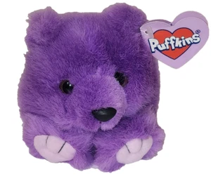 Vintage Puffkins VIOLET the Purple Bear 4" Plush Stuffed Animal Toy Swibco NWTs - Picture 1 of 6