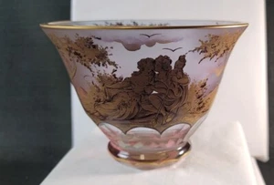 Moser Crystal Satin Pensketch Vase Signed W. Berndt - Picture 1 of 11