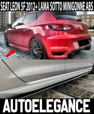 SEAT LEON 5F 2012+ SPLITTER SOTTO MINIGONNE LATERALI ABS NERO LUCIDO FR LOOK .- - Immagine 1 di 4