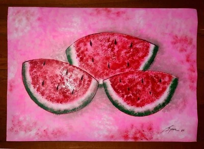 RUFINO TAMAYO PUPILA 39" X 28" -TRES SANDIAS- PINTURA AL ÓLEO CARTÓN GRUESO Foto 1 de 4