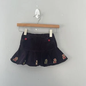 Gymboree Cute Embroidered Dog Twirl Skirt Dark Purple Corduroy Cotton Size 4T - Picture 1 of 6