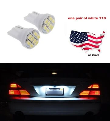 192 194 W5W 168 Xenon Brand New 1 Pair White T10 8-SMD Wedge LED Light Bulbs - Image 1 of 4