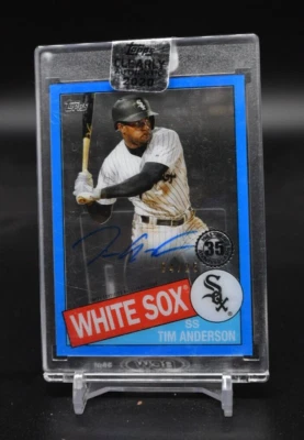 2020 Topps Clearly Authentic Tim Anderson Blue /25 Auto White Sox ENCASED - Image 1 of 2