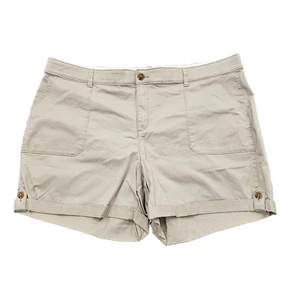 Lane Bryant shorts womens size 22 tan casaul cuffed hem pockets flat front NEW - Picture 1 of 10