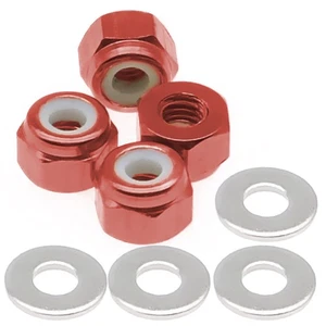 4X Alloy M3 Wheel Tire Lock Nut A949-49 Red For RC Car 1-14 Wltoys 144001 Buggy - Picture 1 of 5