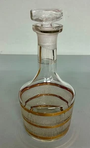 Vintage Culiver Decanter Glass with Metallic Gold Accents MCM - Picture 1 of 3