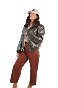 Chaqueta Bomber Cooper Marrón G-1 Cuero Piel de Oveja Para Hombre EE. UU. Aviador Talla 40 - Imagen 1 de 22