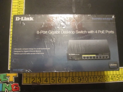 D-Link 8-Port Gigabit Desktop Switch with 4 PoE Ports #DGS-1008P - Image 1 of 4