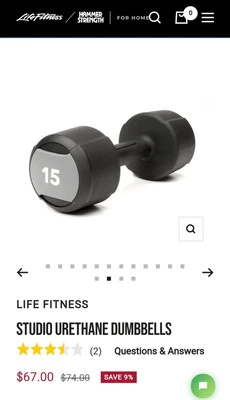 Life Fitness Dumbells  - Image 1 of 4