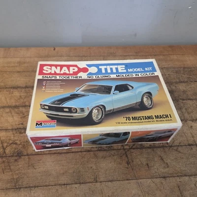 Monogram ‘70 Mustang Mach I Snap Tite 1/32 Scale Model # 1030-1  Vintage 1981 - Image 1 of 4